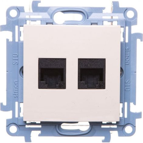 Simon 10 Conector doble para ordenador RJ45 cat.6 color crema C62.01/41
