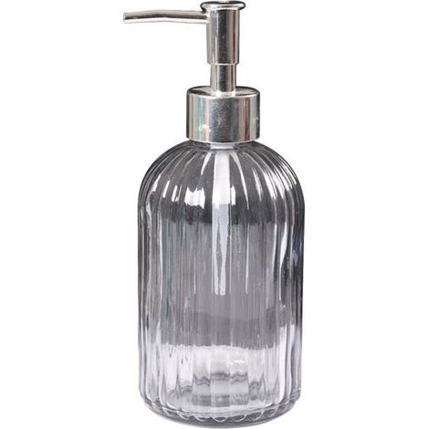 Distributeur de Savon en Verre, 400 ml Distributeurs de Savon Liquide avec Pompe, Rechargeables Distributeurs de Lotion et de Savon pour Cuisine, Salle de Bain, Buanderie, Hôtel (1/5)