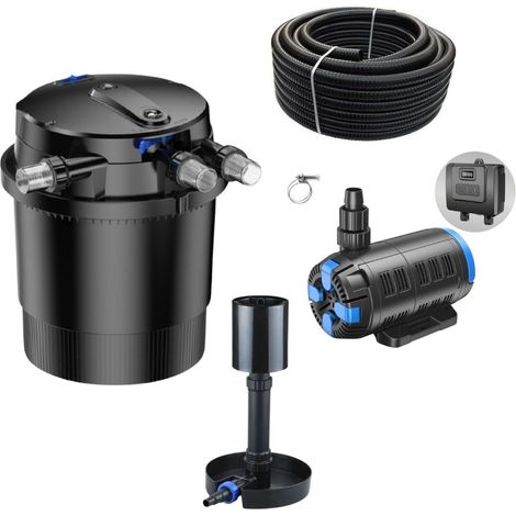 Druckteichfilter Set CPU 20000 regelbare Eco Pumpe 10m Schlauch Standskimmer Nr.44