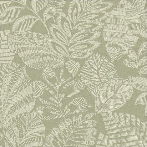 Madou Floral Wallpaper Green Textured Botanical Paste The Wall Vinyl (1/4)