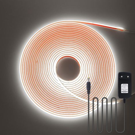 12V Ruban LED COB 320 LEDs/M DC Étanche IP68 Bande LED Light Strip avec Alimentation pour la intérieure et extérieure de la cuisine à la maison Décoration (1/5)