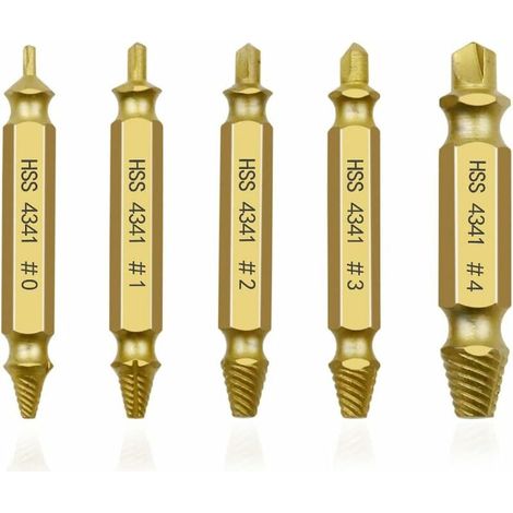 5Pcs Jeu d'extracteurs de vis professionnel, extracteur de vis, jeu d'extracteurs gauche