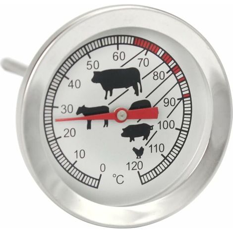 Thermomètre à rôtir en acier inoxydable - Thermomètre à viande analogique (1/3)