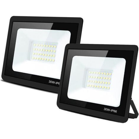 Lot de 2 Projecteurs LED Blanc Froid 30W Extrieur, Projecteur LED tanche IP66 pour Jardin Projecteur Extrieur LED (1/4)