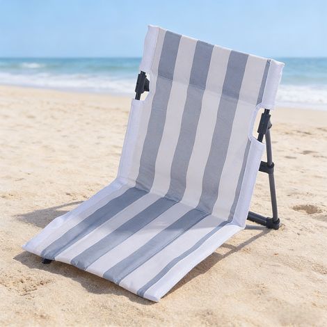 Cette chaise pliante d'été présente un motif à rayures et convient parfaitement au camping et aux occasions de détente comme les jardins, les parcs, les pique-niques et les plages.