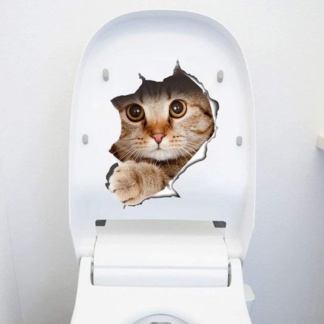 1 Bogen mit hochwertigen 3D-Katzen-/Hundeaufklebern für Badezimmer/Schlafzimmer