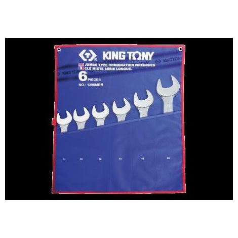 Trousse de 6 clés mixtes 34-50mm – Clés métriques Jumbo en polyester – Rangement facile avec pochette tetoron – King Tony - 107134-36-38-41-46-50mm (1/3)
