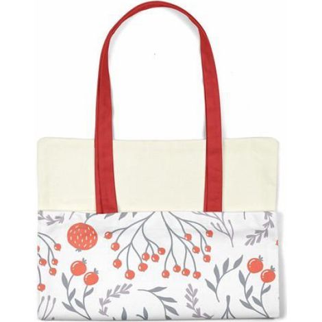 Sac Shopping Réutilisable - Tote Bag Coton 34x40 cm Ansés 30 cm - Pour Courses Et Rangement Quotidien - 1 Pièce (1/4)
