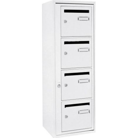 Bloc de boîtes aux lettres intérieures type Languedoc standard 8 cases B8 coloris blanc 9016 (1/4)