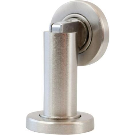 Butoir de Porte Magnétique MS010, Acier Inoxydable avec Matériel de Fixation, Ø 5 cm, H 8,4 cm