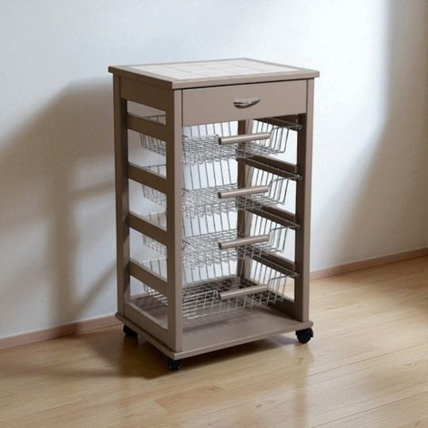 Carrello Cucina Portafrutta con Cassetto Portaoggetti TORTORA (1/3)
