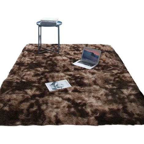 Alfombra de pelo largo, 50x160cm y 80x160cm, marrón, para salón, decoración de interiores (1/5)
