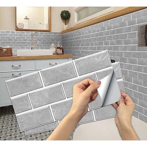 6 Pieces Kitchen Tile Stickers, Self-adhesive Tile Sticker Waterproof Pvc Tile Stickers Self-adhesive Wall Tile Sticker For Bathroom And Kitchen