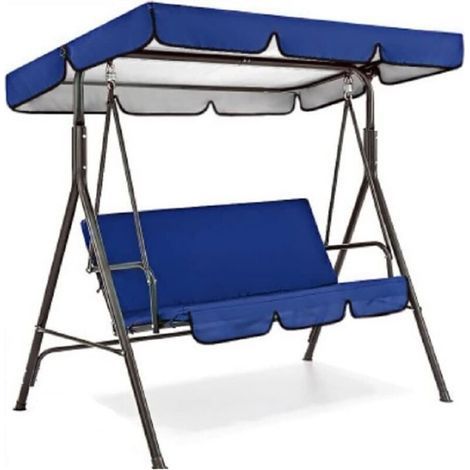 Ensemble de remplacement pour balancelle de jardin, tissu Oxford 210D imperméable avec housse de siège pour balancelle de jardin, cour, parc, porche (couleur : bleu, housse supérieure : 164 x 11 (1/4)