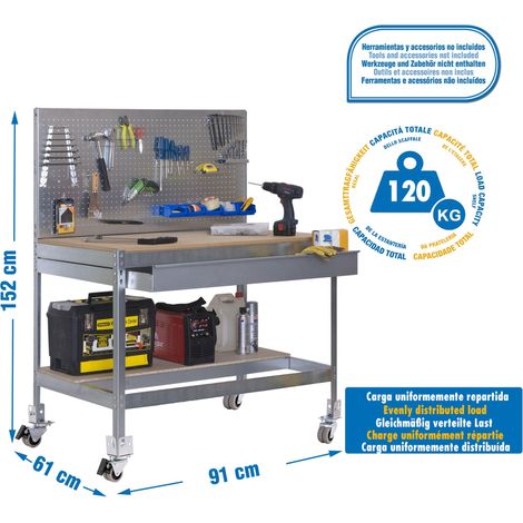 Simonrack Banco da lavoro moderno in legno galvanizzato robusto