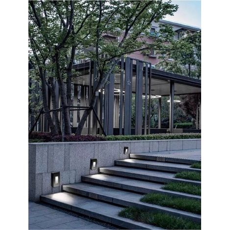 Applique Led Luce Bianca Faretto 12 W Segnapassi A Muro Esterno Nero Ip65 Es62 (1/4)