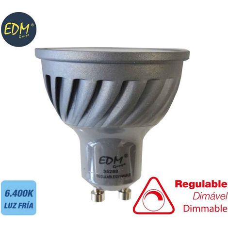 Dimmbare dichroitische LED-Glühbirne gu10 6 W 500 lm 6400 K Kaltlicht ø5 x 5,5 cm EDM