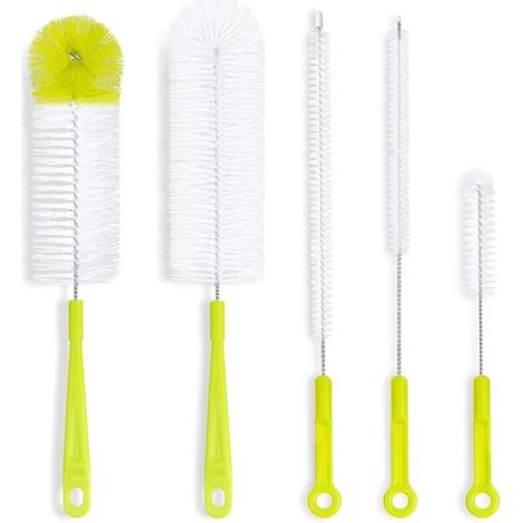 Ensemble de 5 goupillons de nettoyage pour biberons, verts, pour biberons et bouteilles de vin. (1/5)
