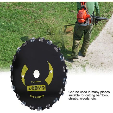Lame de coupe circulaire en acier haute teneur en carbone pour débroussailleuse (9 pouces, 20 dents)