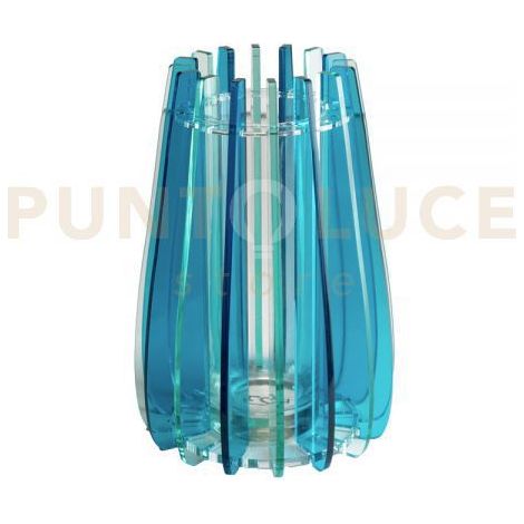 VASO PICCOLO IRIDE IN VETRO TRASPARENTE E CRISTALLO ACRILICO COLORE BLU