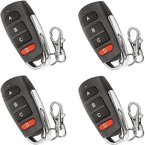 Télécommande universelle pour porte de garage (4 pièces) avec porte-clés de remplacement pour ouvre-portail (1/4)