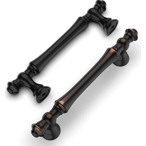 6 Pièces Poignées de Meuble Bronze Huilé, 96mm, en Alliage de Zinc, pour Cuisine, Armoires, Tiroirs et Placards (1/3)