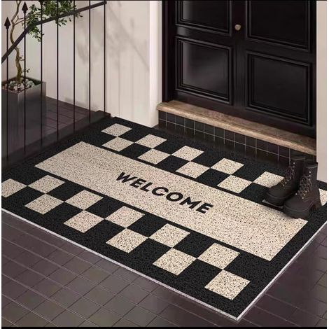 50x80 CM Tapis de Bienvenue Tapis de Porte en Fil de Coco d'intérieur Tapis de Porte en Pile de Boucle Tapis de Porte en Fibre de Coco et Fil Tapis (1/4)