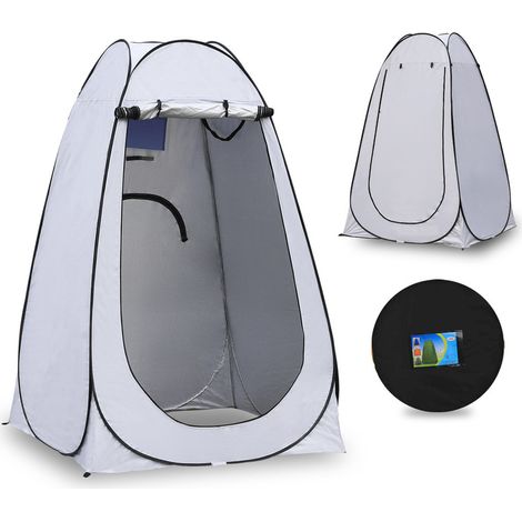 Marquee Toilet Tent Portable Shower Privacy Tent Waterproof Anti-UV Changing Dressing Tent for Beach Fishing Hiking Bathing Outdoor with a Carrying Bag Grey (1/5)