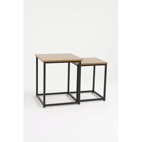 Mesas Auxiliares - Set 2 Mesas Centro Ceu 40 x 34 cm - Marrón Claro (1/5)