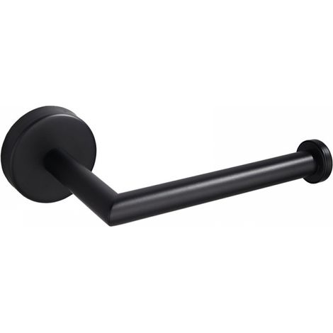 Porte Rouleau Papier Toilette Support Mural pour Salle de Bain 304 Derouleur WC (Noir Mat) Acier Inoxydable Noir (1/3)