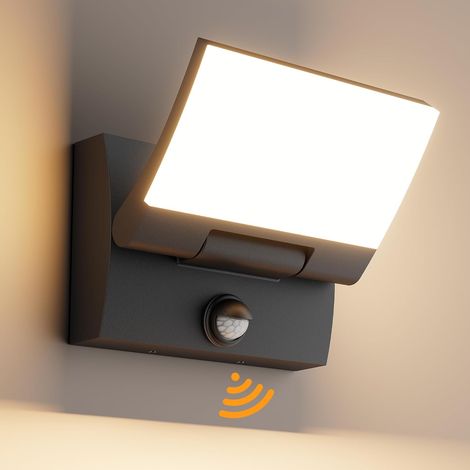 30W Applique Exterieur LED avec Détecteur de Mouvement Noir,3000K (1/5)
