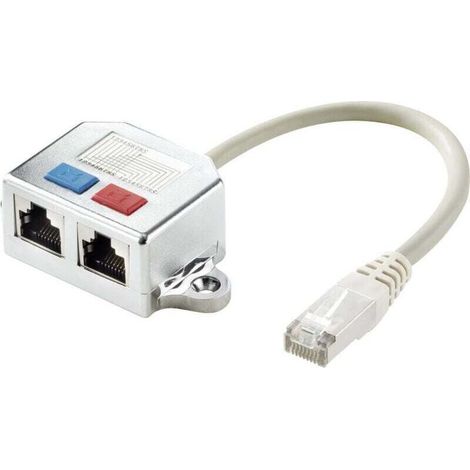 Adattatore a T in metallo RJ45 CAT5e da 15 cm – 2 connettori femmina + 1 connettore maschio – Rete per computer A807472