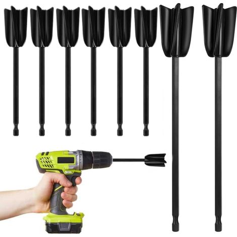 Lot de 8 mélangeurs en résine époxy, mélangeur de peinture époxy, mélangeur de peinture, tige mélangeuse, perceuse, visseuse sans fil pour perceuse 1/4 (1/5)