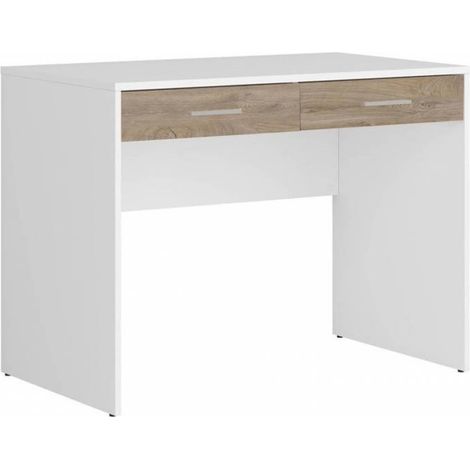 KIT ESCRITORIO 2 CAJONES USB 100X60X75 BLANCO/ROBLE