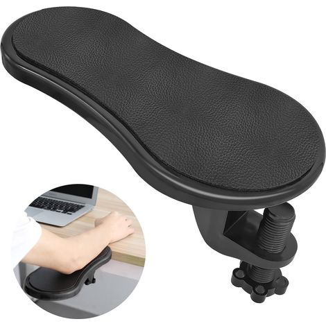 Supporto per bracciolo, estensore regolabile per poggiapolsi per ufficio, cuscinetto di supporto per polso per tastiera e mouse, poggiapolsi ergonomico - nero (1/5)