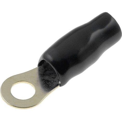 50x Connecteurs anneau M6 16mm2 - dore isole noir