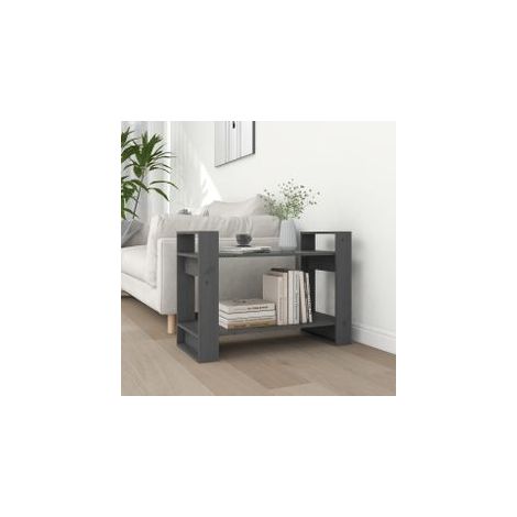 Bibliothèque-Séparateur de pièce Gris 80x35x56,5 Pin solide (1/5)