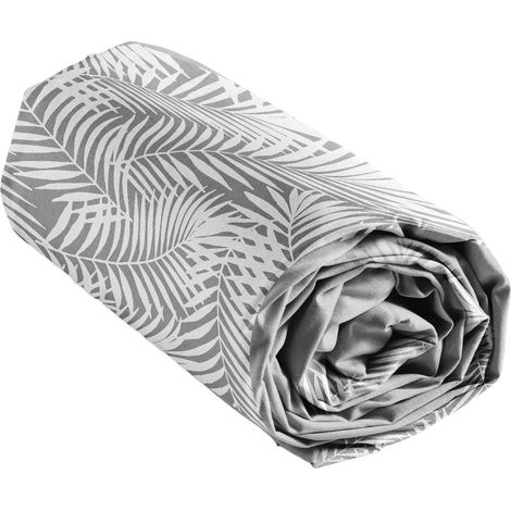 Drap housse 2 places 100% coton motifs feuillages BONA (1/3)