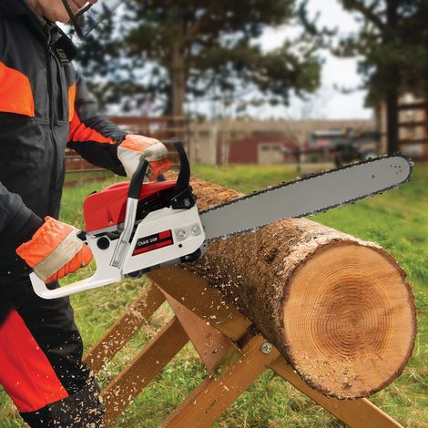 YISSALE-20-Zoll-Benzinkettensäge, 20-Zoll-Benzinkettensäge mit 52 cm³ Hubraum zum Schneiden von Holz und Sägen von Aluminium, Kettensäge-Set mit Kurbelgehäuse (1/5)