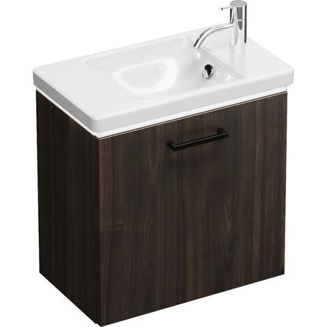 Burg Eqio Keramik-WT+WT-Unterschrank Marone Dekor Trüffel/Alpinweiß GR0234