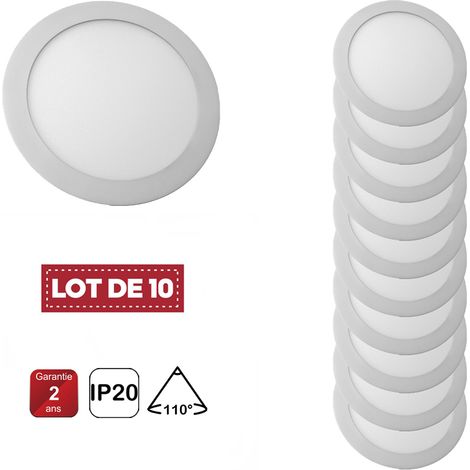 Lot de 10 Spot Encastrable Led Downlight Panel Extra plat 18w Blanc Neutre 4000k - Digilamp (1/5)