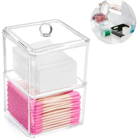 Caja de Almacenamiento para Bastoncillos de Algodón Cosméticos (1/5)