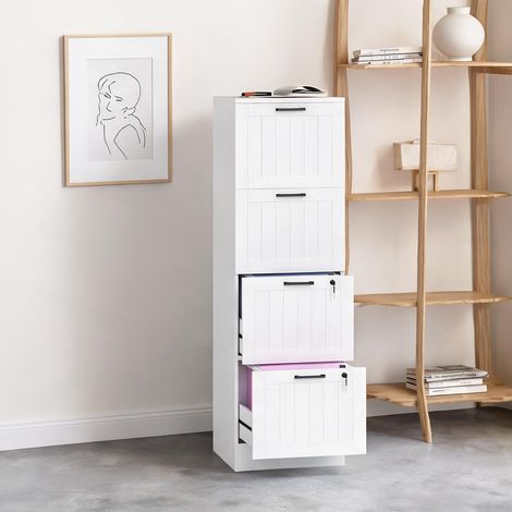 Meuble de rangement de bureau blanco en MDF 40 x 40 x 131 cm (1/5)