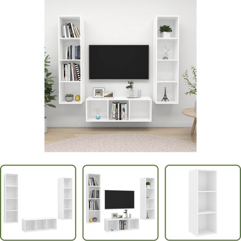 TV-Schränke - 3-tlg. TV-Schrank-Set Weiß Holzwerkstoff (1/5)
