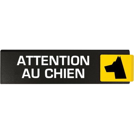 Plaque de porte Attention au chien - Europe design 175x45mm - 4260037