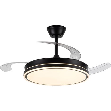 Ventilador LED aspas retráctiles Evo Negro 72W 7920Lm CCT Dim Smart