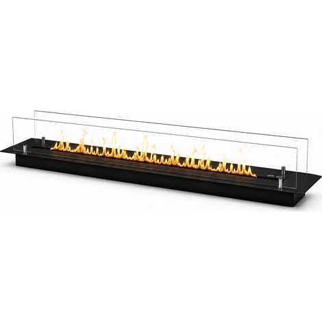 Topline - Bruciatore Per Camino A Bioetanolo 3lt Da Incasso 120x21x25 cm Black Edition in Acciaio (1/5)