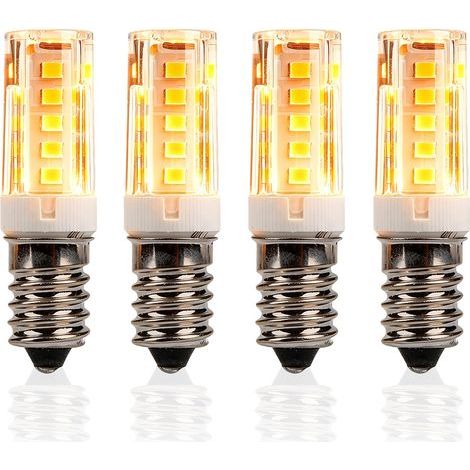 Lot de 4 Ampoule LED réfrigérateur E14 3 W Équivalent 30 W Halogène 330 lumens Blanc chaud 2700 K Petit culot à vis lampe LED 15 virgule 000h de Durée (1/4)
