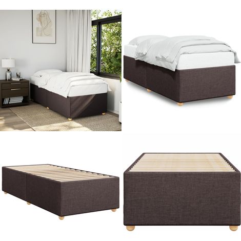 Giroletto senza Materasso Marrone Scuro 100x200 cm Tessuto - Materasso per letto - Letto con doghe