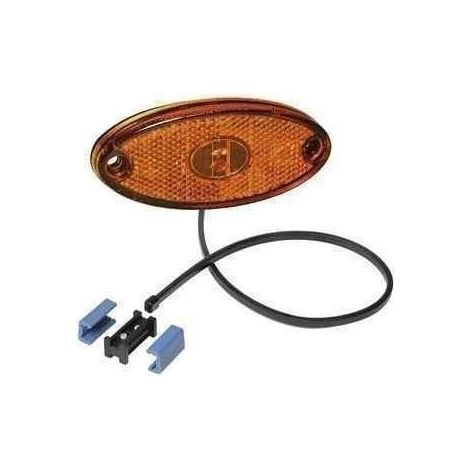 Feu de position latéral 12V étanche IP67 – Signalisation orange intense – Entraxe 85mm – Longueur câble 3m avec connecteurs – Aspock